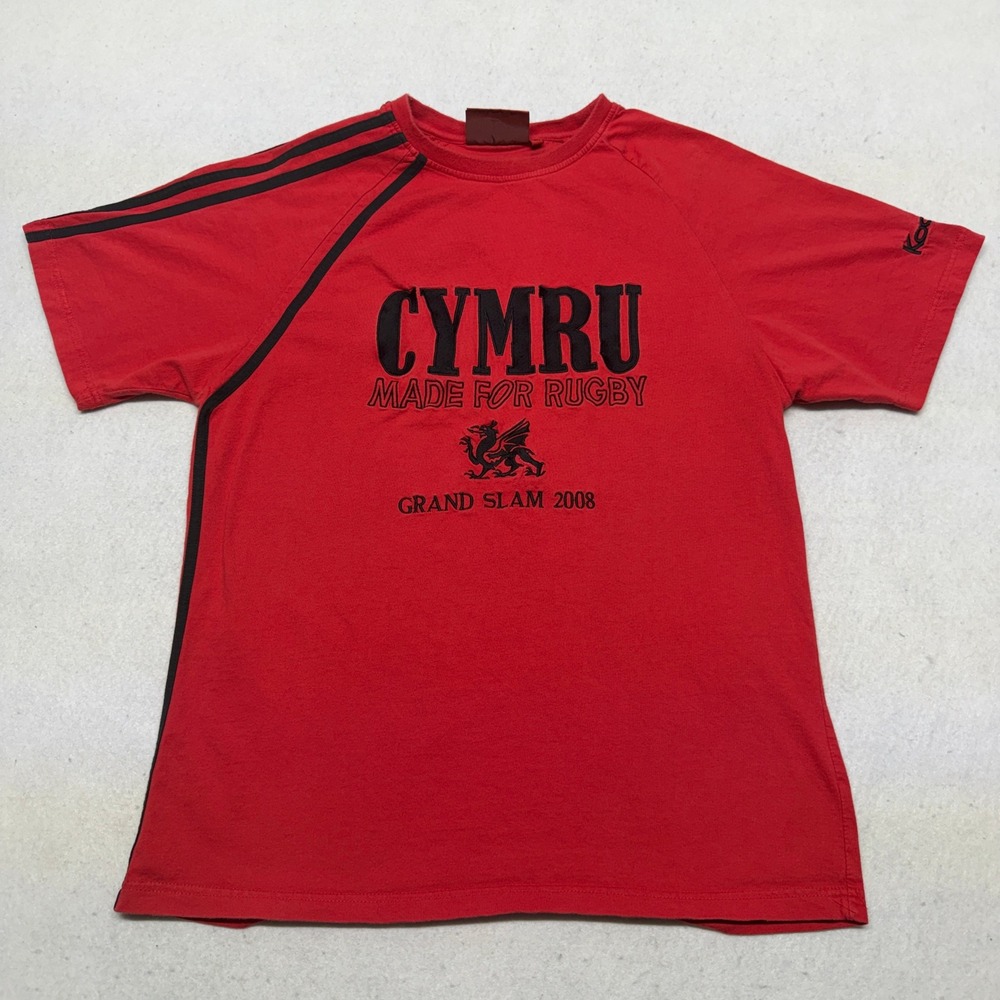 KooGa Cymru Wales Rugby Grand Slam 2008 T-Shirt Mens Large Red Y2K Streetwear